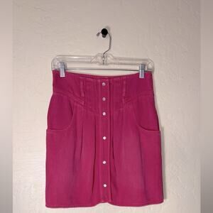 Isabel etoile marant tikeda skirt pink western style pearl snap front mini skirt
